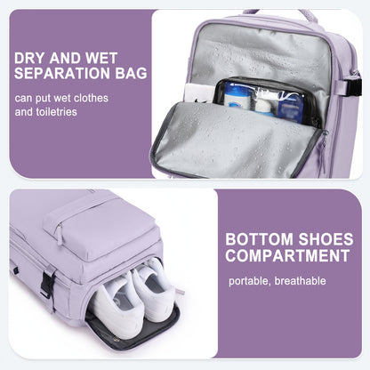 Large Travel Backpack, Carry On Backpack, Hiking Laptop Backpack Waterproof Outdoor Sports Rucksack Casual Daypack School Bag