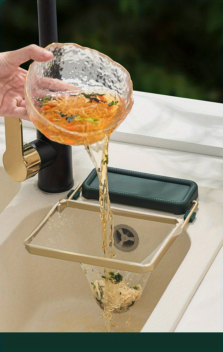 Foldable Sink Strainer and Filter Rack - Eliminate Clogging and Keep Your Sink Clean with Ease!