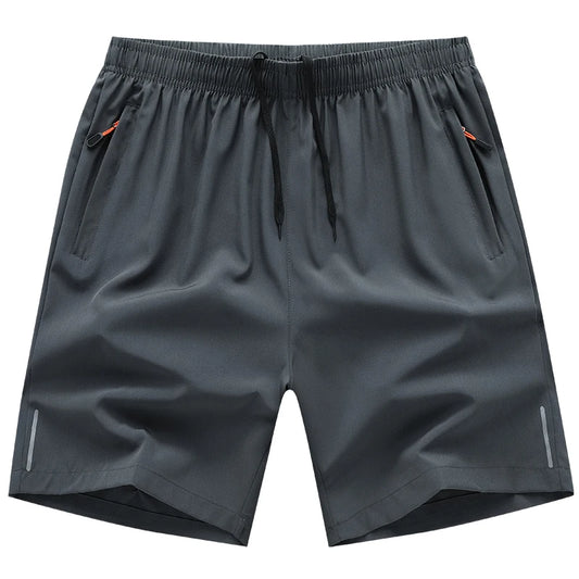 2024 Casual Sports Shorts for Men's Summer Ice Silk Breathable Loose Large Size Cool and Quick Drying Fashion Elastic Casua