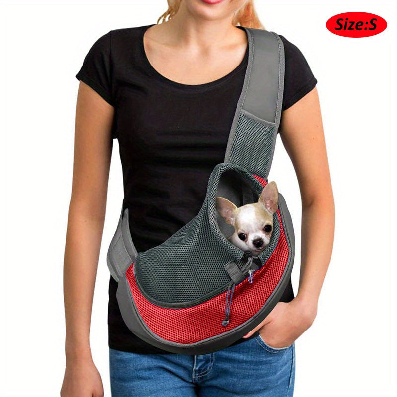High-Visibility Reflective Pet Sling Carrier - Soft-Breathable Mesh, Secure Travel Companion for Puppies, Kittens & Small Animals - Perfect for Outdoor Adventures