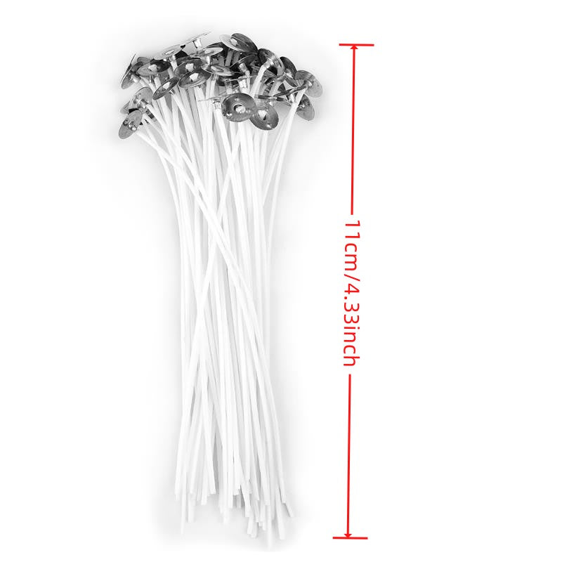 50pcs 2.6-20cm Premium Smokeless Candle Wicks - Pure Cotton Core for DIY Candle Making, Pre-Waxed, Party Supplies, Easy to Use, High-Quality, and Durable