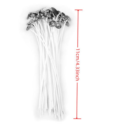 50pcs 2.6-20cm Premium Smokeless Candle Wicks - Pure Cotton Core for DIY Candle Making, Pre-Waxed, Party Supplies, Easy to Use, High-Quality, and Durable