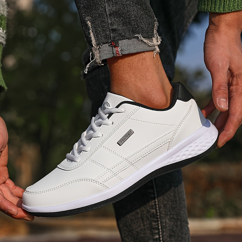 VanWeir Men'S Lightweight Running Sneakers - Navy Blue & Brown Two-Tone Design, Breathable Mesh Lining, Stability Support, MD/TPR Sole for Outdoor Training, Hiking & Casual Wear, Hiking Footwear, Modern Sneakers, Comfortable