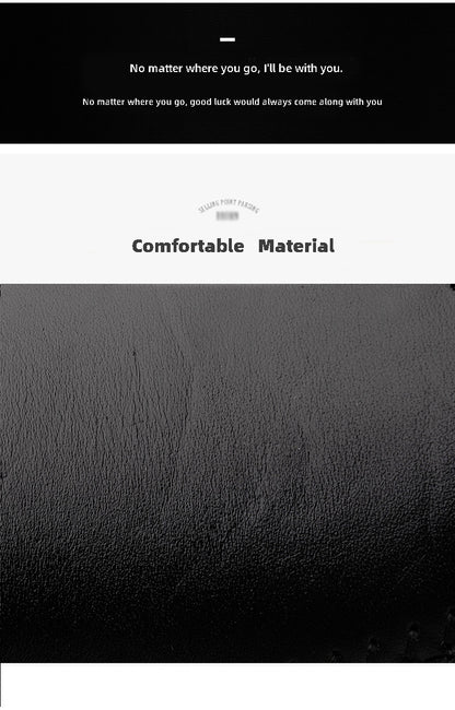 CLOHOO Men's Slip-On Business Casual Shoes - Breathable Second-Layer Leather Upper, Comfortable PU Lining & Rubber Sole, All-Season Versatile for Office, Travel & Vacation - Black, Refined Appearance | Sturdy Rubber Sole, Dre