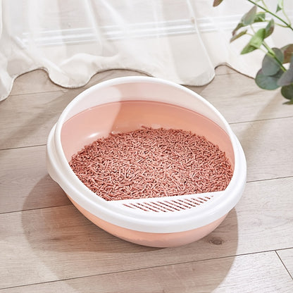 Pet Semi-Enclosed Cat Litter Box Detachable Cat Toilet with Cat Litter Shovel