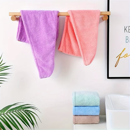 Super Absorbent Microfiber Hair Towel - Quick Drying Hair Wrap Cap with Soft Headband for Frizz-Free Hair