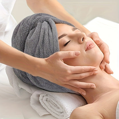 Super Absorbent Microfiber Hair Towel - Quick Drying Hair Wrap Cap with Soft Headband for Frizz-Free Hair