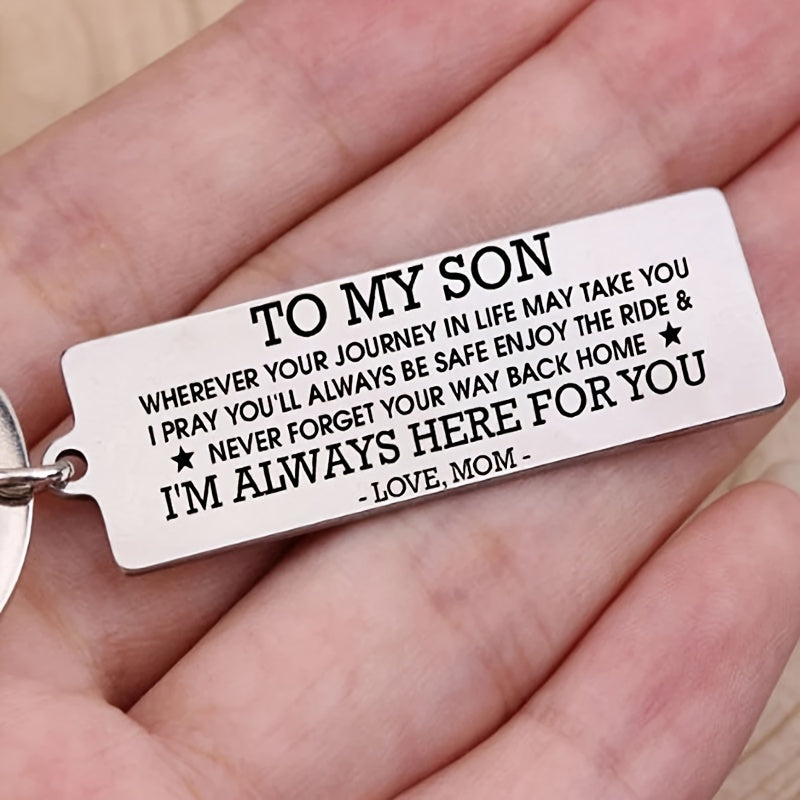 Cherished Memories Keychain - Personalized Engraved Birthday Gift for Son from Mom - A Timeless Emotional Keepsake to Celebrate His Special Day with Love