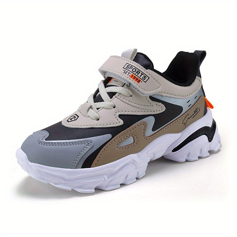 Boys Soft-soled Sneakers, Lightweight Breathable Non-slip Hook-and-loop Fastener Casual Shoes