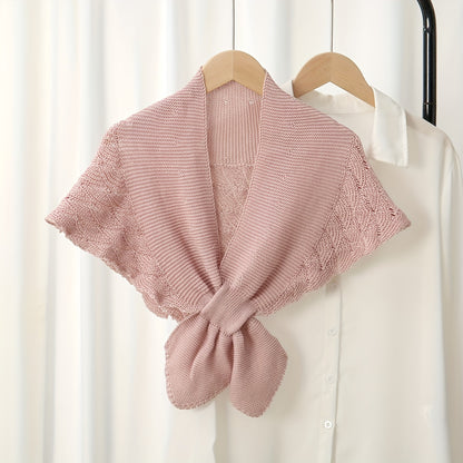 Fashion Shawl Ladies Hollow Knitting Cape Outer Small Shawl Knitted Vest Shoulder Scarf For Women