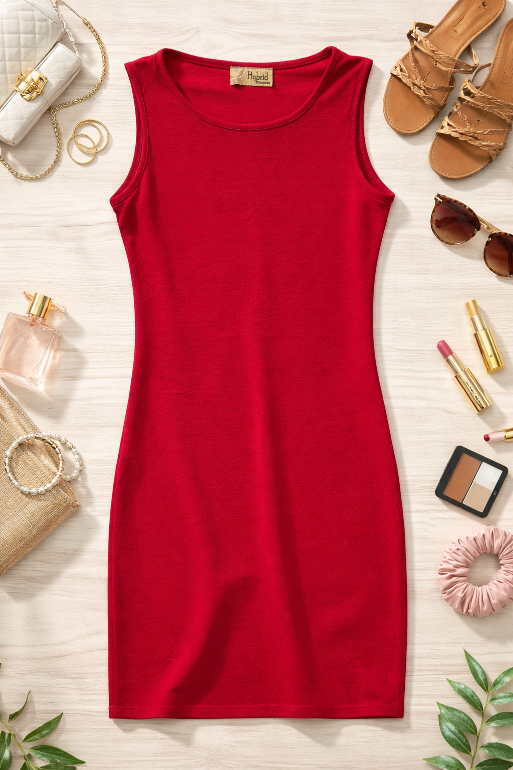 Juniors Deep Red Fitted Dress