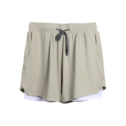 Gym Clothing Men Quick Dry 2 in 1 Gym Shorts Men Polyester Spandex Breathable Shorts Men Liner Running Fitness Shorts