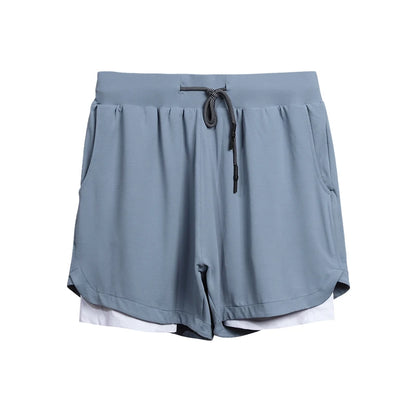 Gym Clothing Men Quick Dry 2 in 1 Gym Shorts Men Polyester Spandex Breathable Shorts Men Liner Running Fitness Shorts