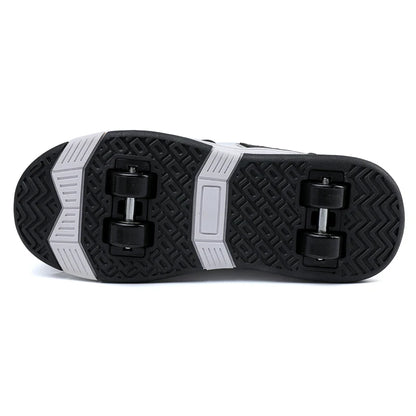 Unisex Kick Roller Shoes Factory Price Breathable Leather Upper Safe Young Two-Wheeled Outdoor Skate Roller Shoes Various Colors