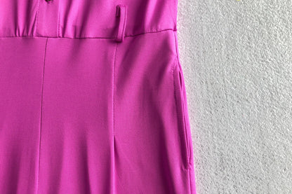 Jumpsuit Women 2021 Europe New single-breasted High Waist Belt wide-legged Pants Jumpsuits Rompers Womens Slim Jumpsuits ZSW2197