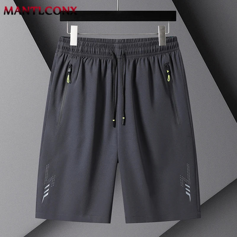 Summer Men's Sport Shorts Cool Sportswear Running Shorts Casual Bottoms Gym Fitness Training Jogging Short Pants Men Black Gray