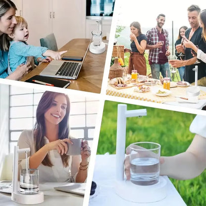 1PC- Desktop Water Pump - Six Adjustable Speeds, Food-Grade Material, USB Rechargeable, One-Button Operation, Portable