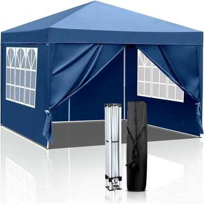 10x10 Pop Up Canopy Tent with Sidewalls, Outdoor Gazebo Canopy Tent, Patio Event Tents Outdoor Commercial Canopy for Parties