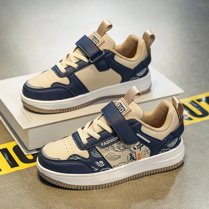 Boys classic board shoes spring children's sports shoes 2024 new primary school students Velcro non-slip casual shoes