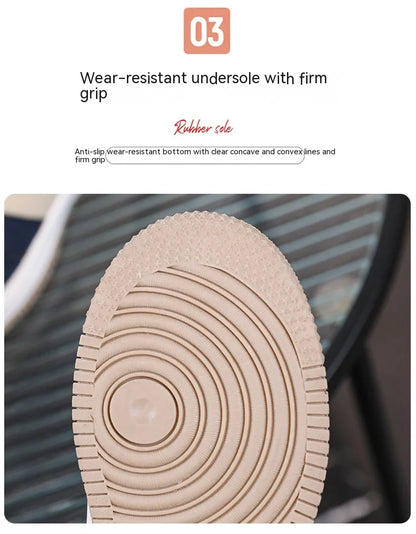 Boys classic board shoes spring children's sports shoes 2024 new primary school students Velcro non-slip casual shoes