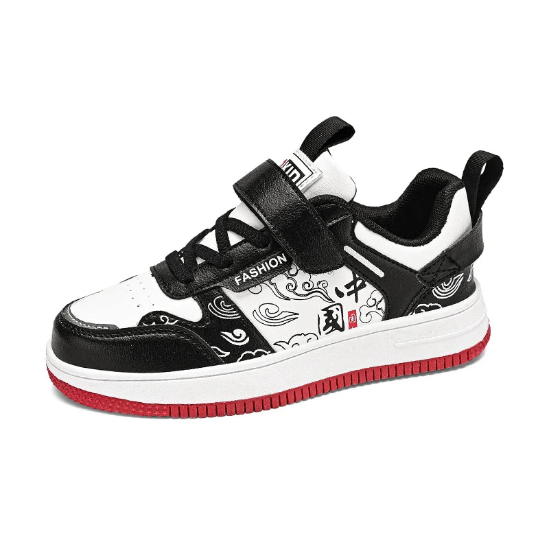 Boys classic board shoes spring children's sports shoes 2024 new primary school students Velcro non-slip casual shoes