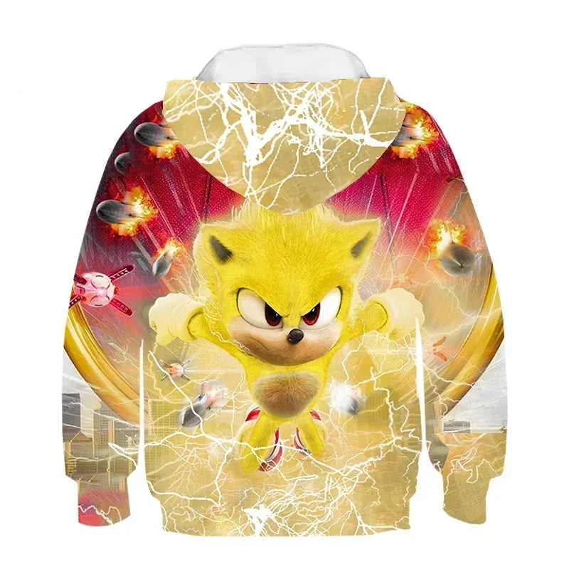 2024 Children's Clothes Sonic 3D Hoodie for Kids Boys and Girls Cartoon Printing Sweatshirt Long Sleeve Spring Autumn Animation