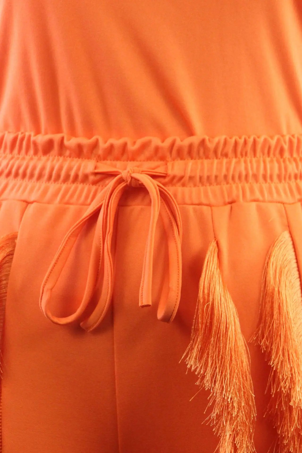 Fashion Solid Romper Casual Tank Top & Tassel Decor Drawstring Pants Set Skinny Tank Jumpsuits Summer Female Outfit Streetwear