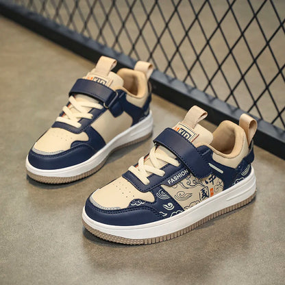 Boys classic board shoes spring children's sports shoes 2024 new primary school students Velcro non-slip casual shoes