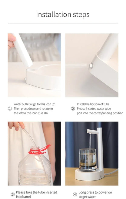 Portable Desktop Electric Water Dispenser Bottle Pump Barreled with USB Charging Automatically Drink for Home Office Outdoor