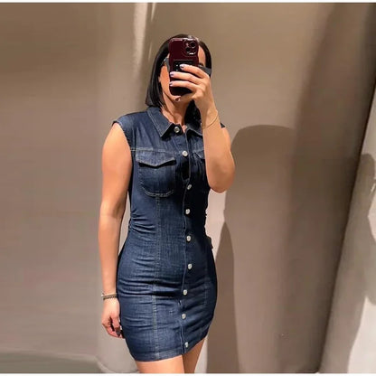 Retro Pleated Long Dresses with Sleeves Women Vintage Single-breasted Slim Female Dress 2025 Spring Summer Lady Street Vestidos