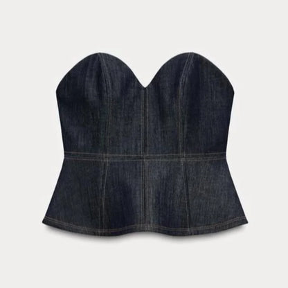 Women Denim V-neck Short Sleeved Long Dress Chic Slim Fit Single Breast Slit Vestidos New High Street Casual Solid Commuter Gown