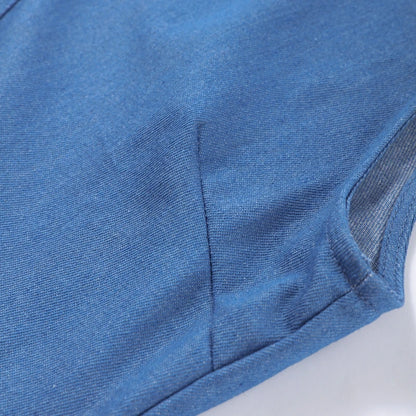 Fashion Denim Backless Dress Women's O-neck Lace Up Sleeveless High Waisted Pleated Dresses 2025 Summer New Lady Elegant Robe