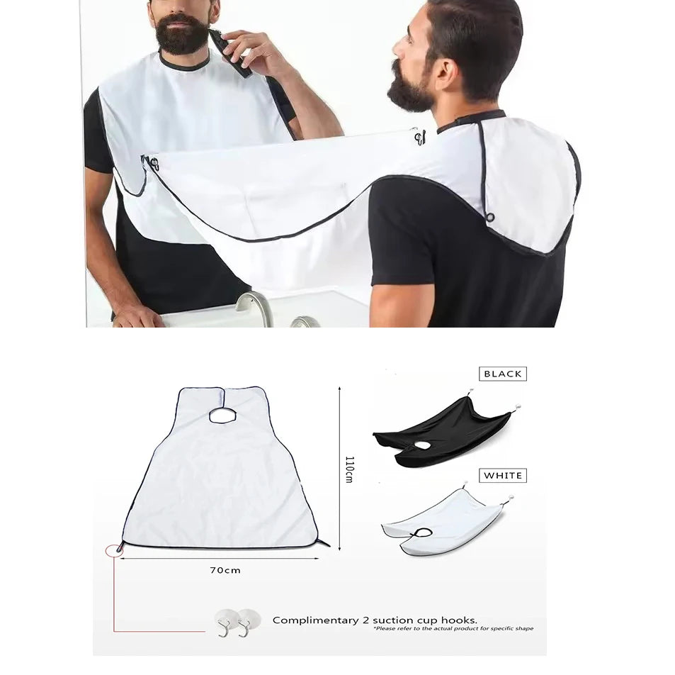 Men's Shaving Apron Beard Collector Easy Bathroom Care Tool Clean Hair Adult Bibs Shaver Holder Organizer Gift for Man