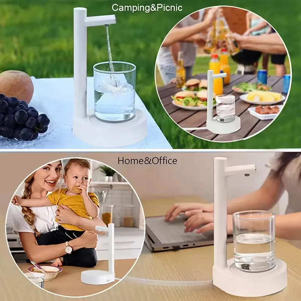 [USB Charging Mini Water Dispenser] 1pc Automatic Smart ElectricWater Bottle Dispenser for Desktop,