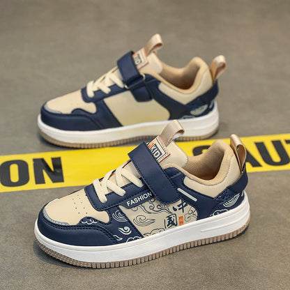 Boys classic board shoes spring children's sports shoes 2024 new primary school students Velcro non-slip casual shoes