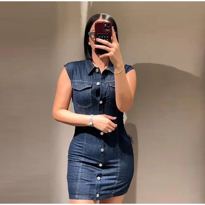 Retro Pleated Long Dresses with Sleeves Women Vintage Single-breasted Slim Female Dress 2025 Spring Summer Lady Street Vestidos