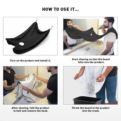 Men's Shaving Apron Beard Collector Easy Bathroom Care Tool Clean Hair Adult Bibs Shaver Holder Organizer Gift for Man