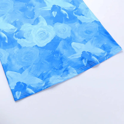 Mozision Spaghetti Strap Print Maxi Dress For Women Gown Summer New Sleeveless Backless Bodycon Club Party Long Dress Fashion