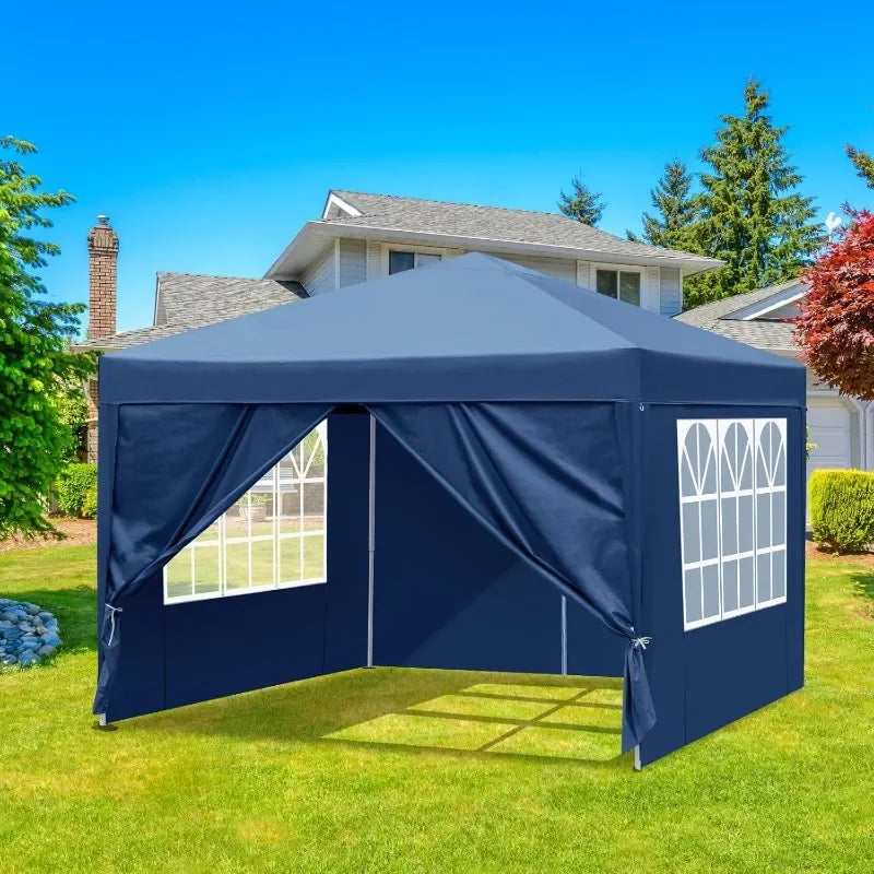 10x10 Pop Up Canopy Tent with Sidewalls, Outdoor Gazebo Canopy Tent, Patio Event Tents Outdoor Commercial Canopy for Parties