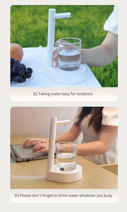 Portable Desktop Electric Water Dispenser Bottle Pump Barreled with USB Charging Automatically Drink for Home Office Outdoor