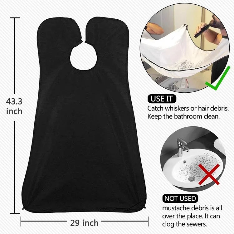 Men's Shaving Apron Beard Collector Easy Bathroom Care Tool Clean Hair Adult Bibs Shaver Holder Organizer Gift for Man
