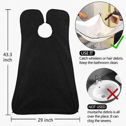 Men's Shaving Apron Beard Collector Easy Bathroom Care Tool Clean Hair Adult Bibs Shaver Holder Organizer Gift for Man