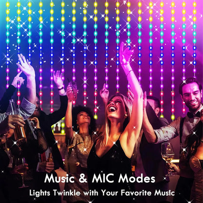 3M RGB Smart LED Curtain Lights Christmas Decor APP Remote USB Garland String Light Fairy Lamp Wedding Holiday Bedroom Outdoor