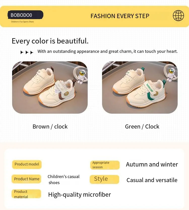 Kindergarten For Boys Girls Fashionable Versatile Sneakers Breathable Solid Color Sports Shoes Children's Spring New Casual Shoe