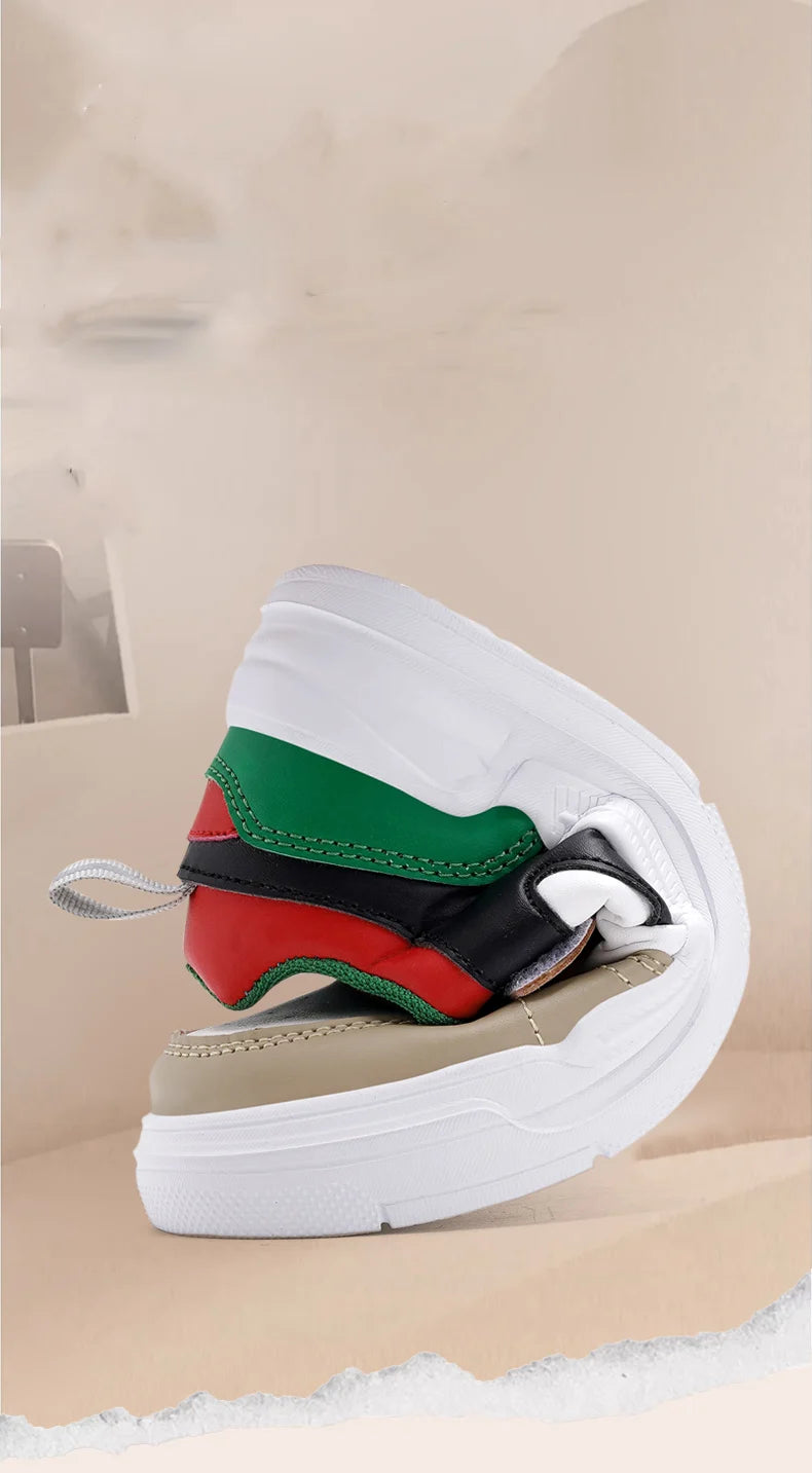 Children's sports shoes waterproof student casual shoes girls flat bottomed leather board shoes boys running shoes