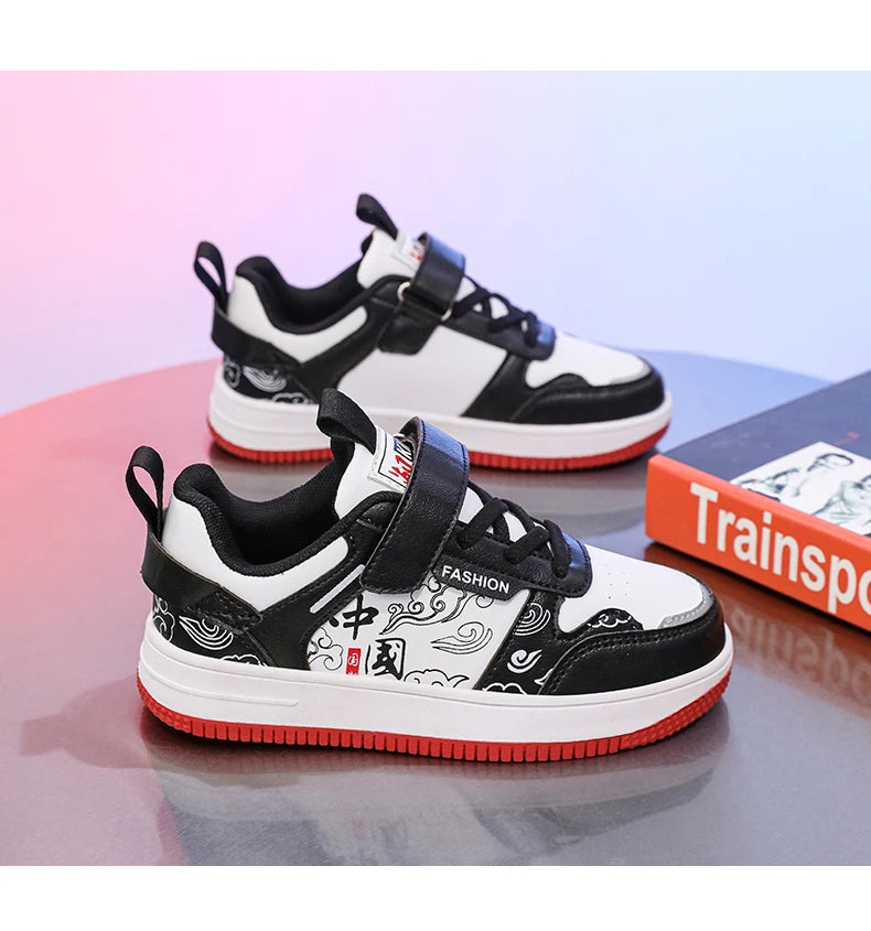 Boys classic board shoes spring children's sports shoes 2024 new primary school students Velcro non-slip casual shoes