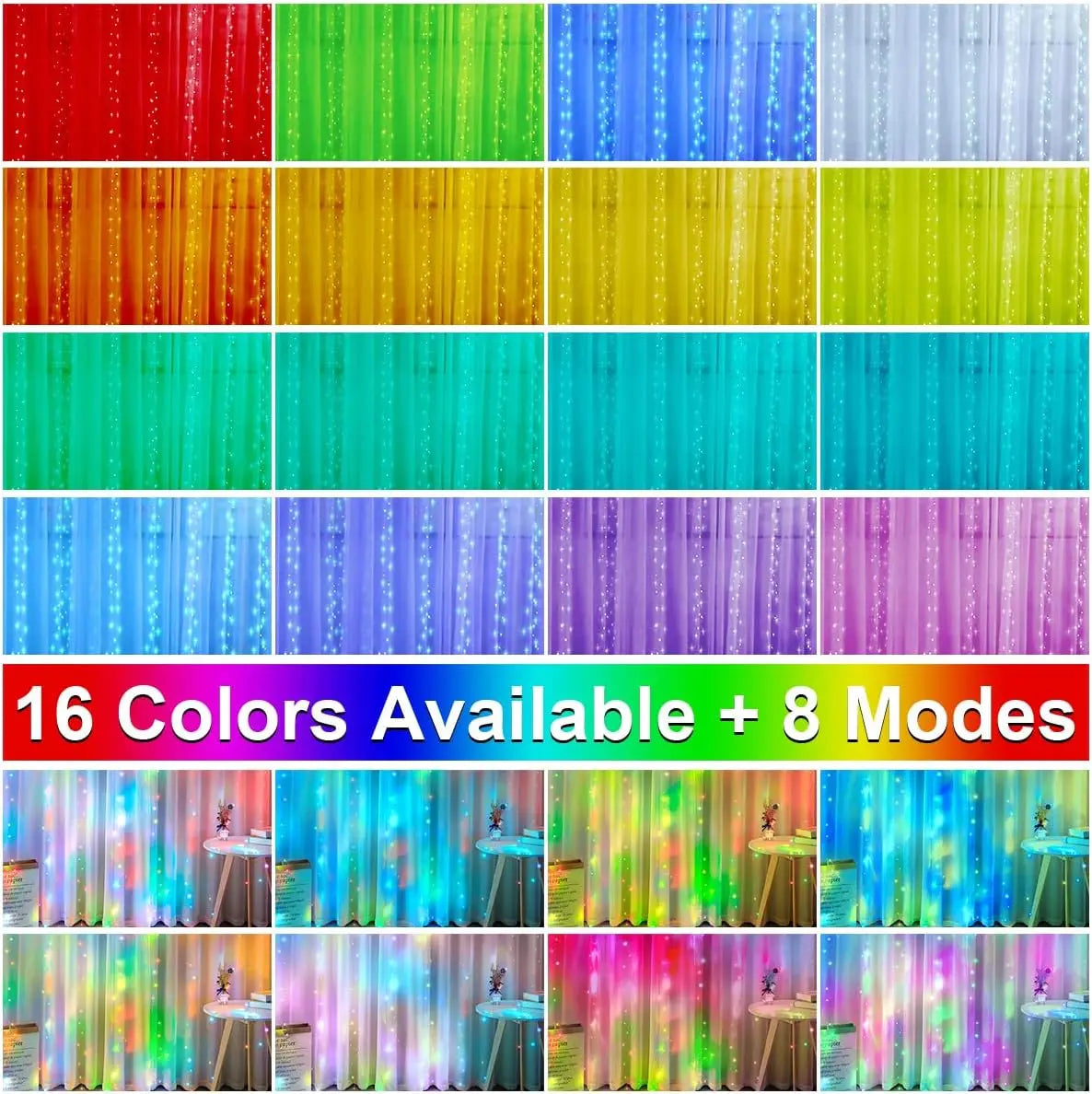 3M RGB Smart LED Curtain Lights Christmas Decor APP Remote USB Garland String Light Fairy Lamp Wedding Holiday Bedroom Outdoor