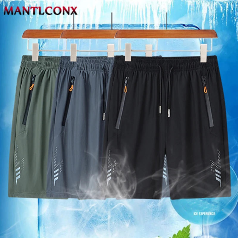 Summer Men's Sport Shorts Cool Sportswear Running Shorts Casual Bottoms Gym Fitness Training Jogging Short Pants Men Black Gray
