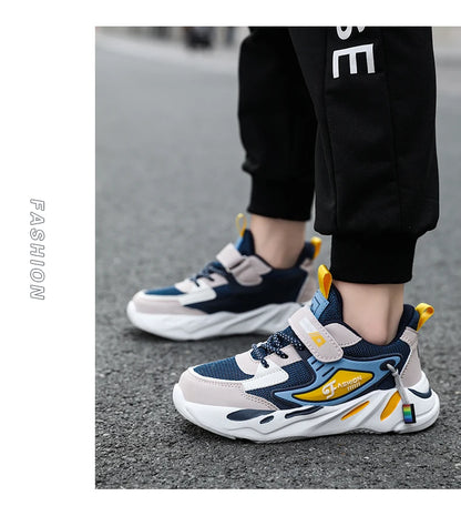 Kids Boy Fashion Trend Casual Sneaker Non-Slip Children's Sports Shoes Breathable Mesh Comfortable Wear