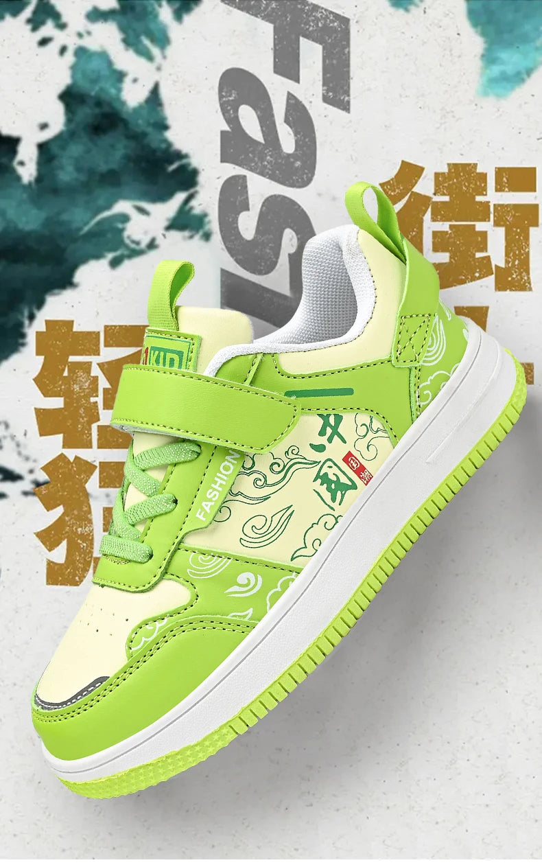 Boys classic board shoes spring children's sports shoes 2024 new primary school students Velcro non-slip casual shoes